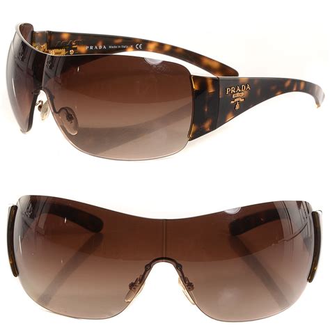 PRADA Tortoise Rimless Shield Sunglasses SPR 22M